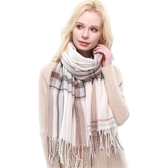 Plaid Scarf for Women Warm Large 014